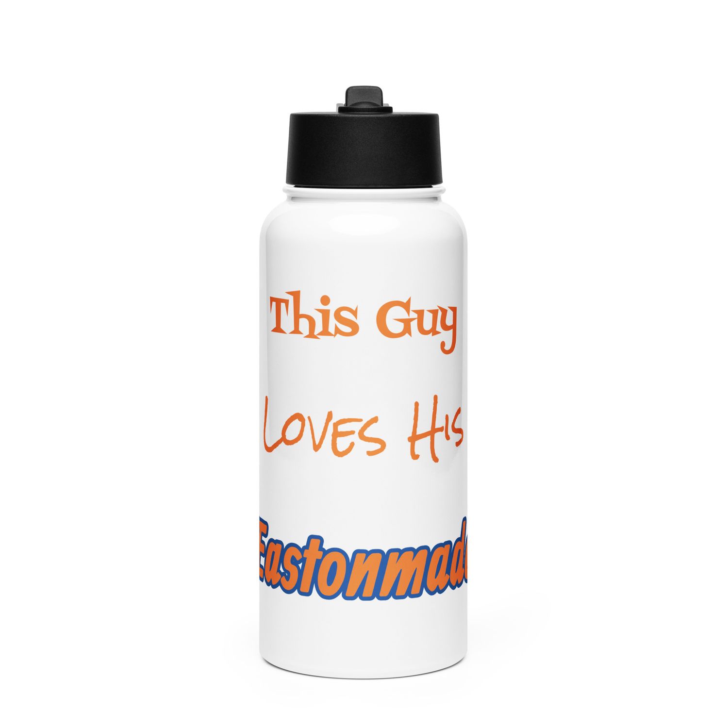 Stainless steel water bottle with a straw lid