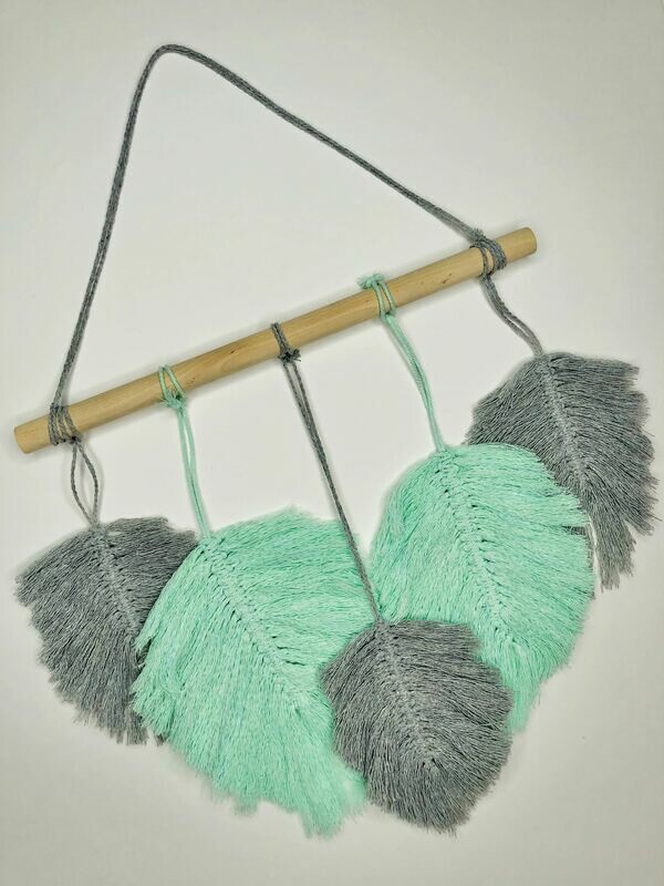 Feather Macrame Wall Hanging, String Wall Art, Macrame Feathers Wall Decor Active