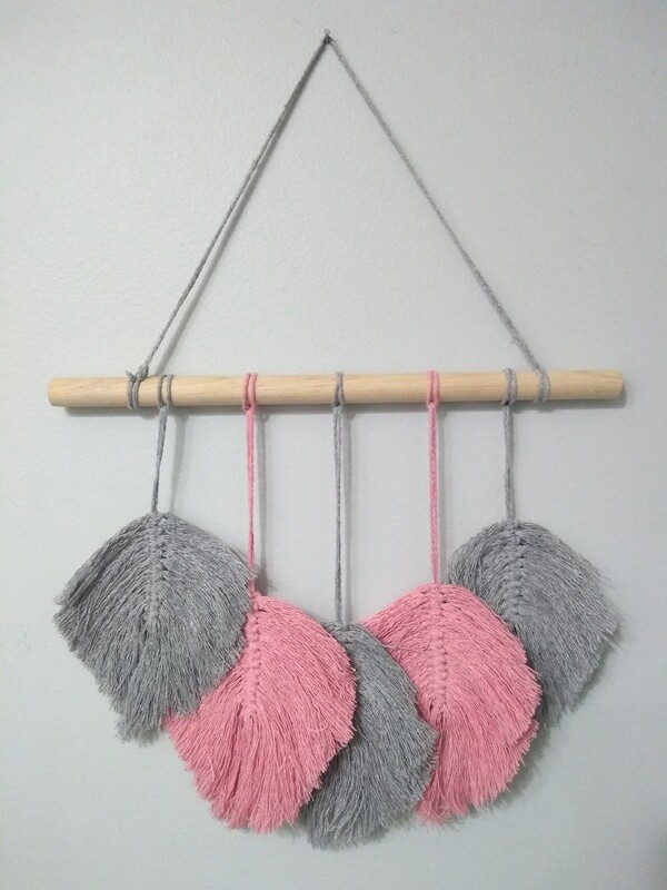 Feather Macrame Wall Hanging, String Wall Art, Macrame Feathers Wall Decor