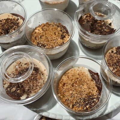 Chocolate cake with nuts in a cup Chocolate cake with nuts in a cup