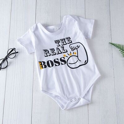 Baby Boy's 'The Real Boss Logo Vest/ Trousers'