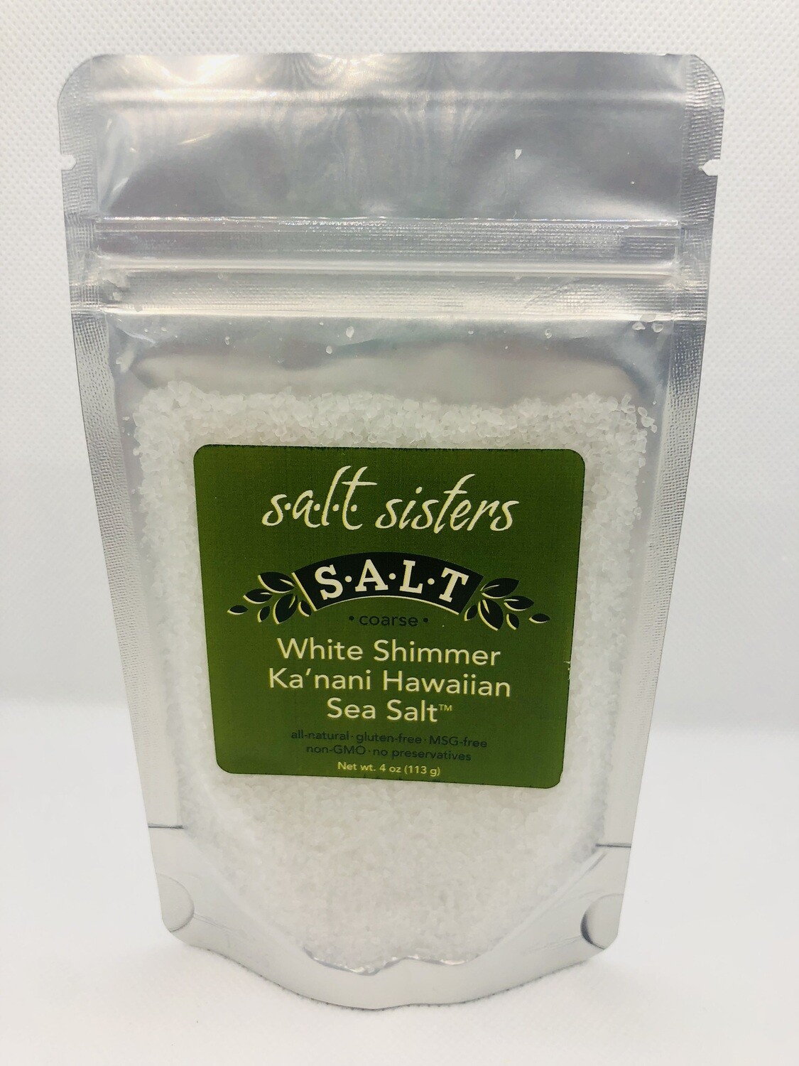White Shimmer KA’NANI Hawaiian Sea Salt, coarse