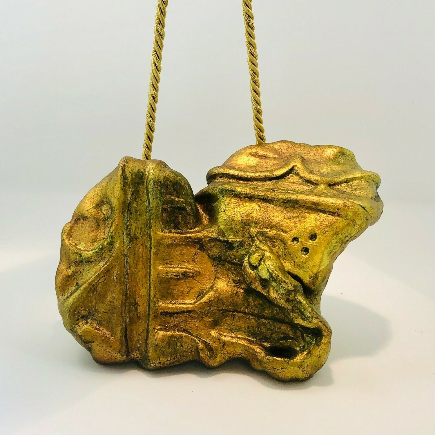 Corbett Hanging Gold Gift Heart Rattle, Style: #1 - 6&quot;H x 4&quot;W x 2.5&quot;D