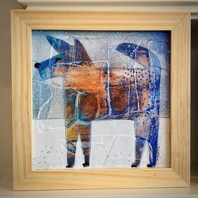 Balombini Small Dog Painting 6x6 / 7x7 Wood Frame