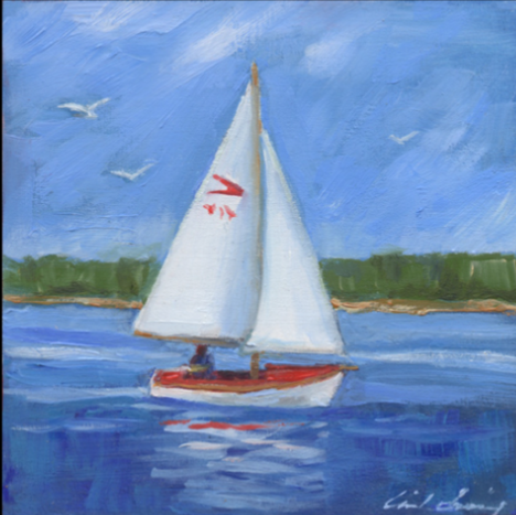 Deming - Red Sailboat