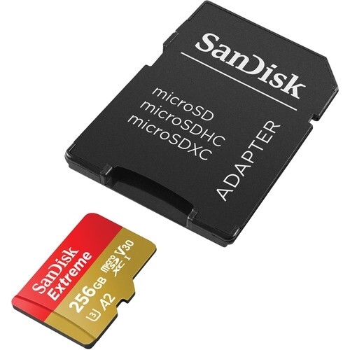 SanDisk 256GB Extreme microSDXC UHS-I/U3 A2 Memory Card with Adapter