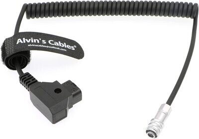 Weipu 2 Pin Female to D Tap Coiled Power Cable for Blackmagic Pocket Cinema Camera 4K/6K BMPCC 4K/6K Power Cable