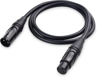 3 Feet, Oxygen-Free Copper (OFC) XLR Male to Female Cable