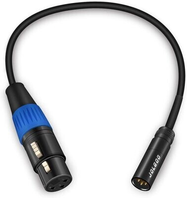 1ft 3-pin Mini XLR Male to XLR Female Cable