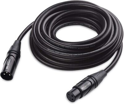 20 Feet, Oxygen-Free Copper (OFC) XLR Male to Female Cable