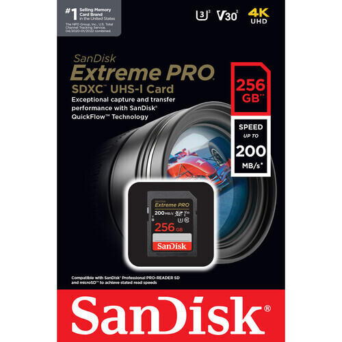 SanDisk 256GB Extreme PRO UHS-I SDXC Memory Card