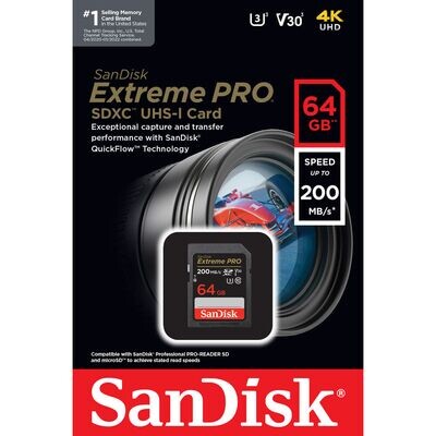 SanDisk 64GB Extreme PRO UHS-I SDXC Memory Card