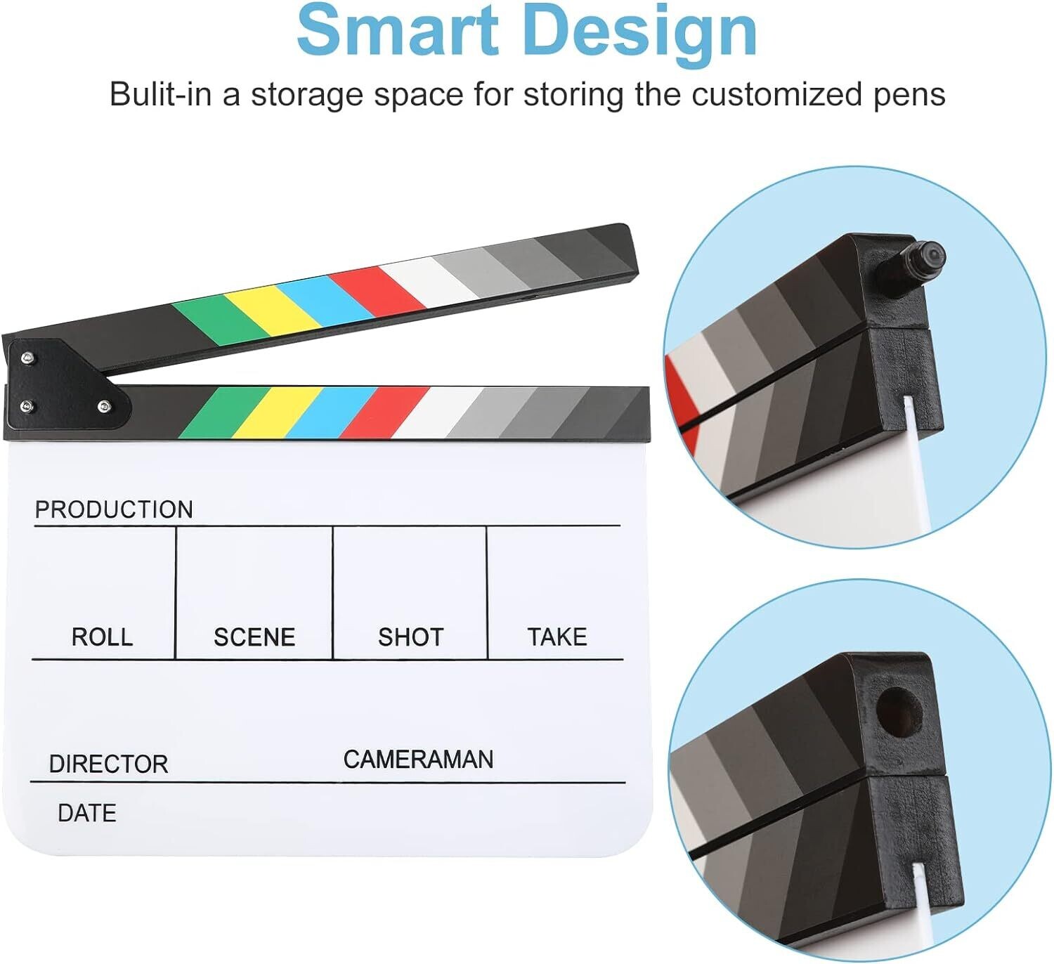 Acrylic Film Clapboard/Director&#39;s Slate with Colour Sticks