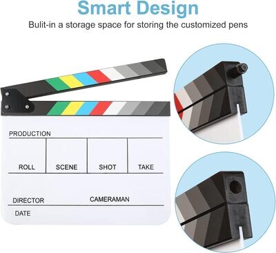 Acrylic Film Clapboard/Director&#39;s Slate with Colour Sticks