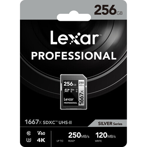 Lexar 256GB Professional 1667x UHS-II SDXC V60 Memory Card