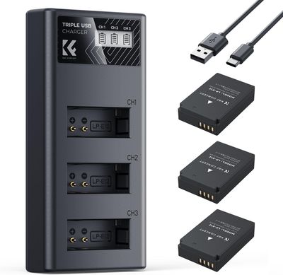 K&amp;F CONCEPT 3x LP-E12 Rechargeable Batteries and Charger for Canon