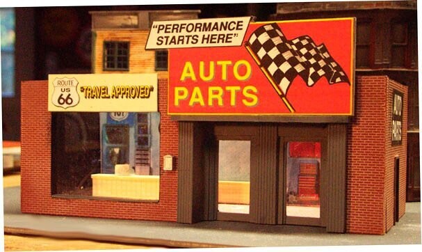 AUTO PARTS STORE, precut styrene;