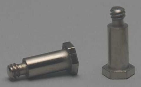 SIDEROD SCREW, 3/8" shoulder; 9/16" overall length; nickel;  Wide gauge linkage
