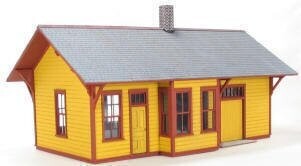 FREIGHT / PASSENGER CAR DEPOT; laser-cut wood kit