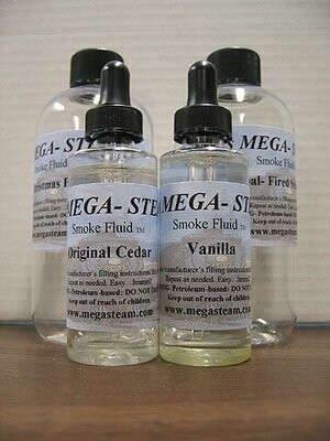 SMOKE-FLUID: MEGASTEAM Coal scent; 2 oz. Bottle with dropper