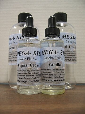 SMOKE-FLUID: MEGASTEAM Hickory scent; 2 oz. Bottle with dropper