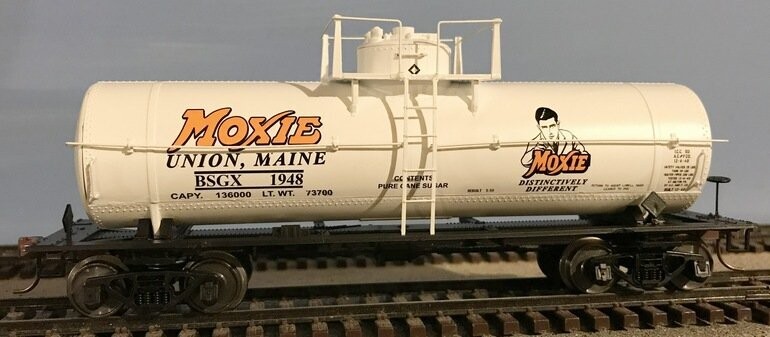 SSA TANK CAR:MOXIE #2018; "GENTIAN ROOT EXTRACT" load; HIGHRAIL; 2018 NASG CAR