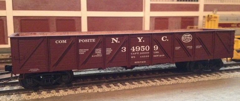 NYC USRA LASER-CUT WOOD INTERIOR GONDOLA #349814; HIGHRAIL; New, Boxed; (1 step missing)