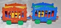 CIRCUS-CAR WAGON, with BLUE sides & ZEBRA, complete