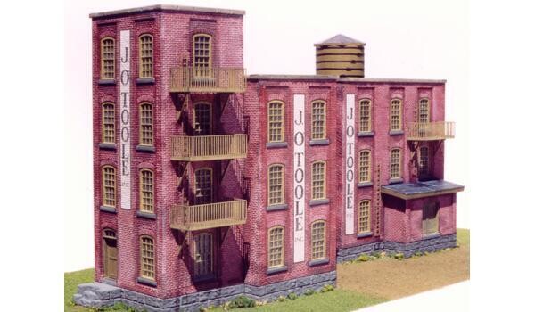 FIRE ESCAPE PLATFORMS WITH RAILINGS AND VERTICAL LADDERS (pair); HO, but works for S