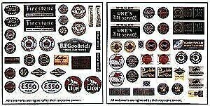 OIL / AUTOMOTIVE HERALDS, ASSTD; printed on plastic; HO / S scale; BLAIR LINES #141