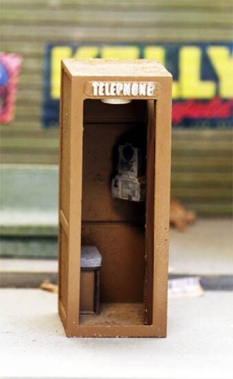 TELEPHONE BOOTHS, 1950s,  (pair); laser-cut kit; MTS-317