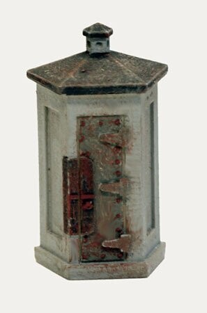 TRACKSIDE RR CONCRETE TELEPHONE BOOTH (pair), Painted; MTS-329P