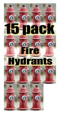 FIRE HYDRANTS, Red cast; pkg/15; painted; MTS-364P
