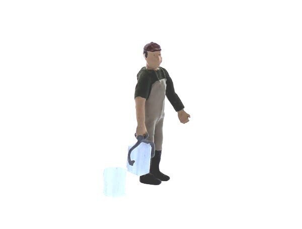 ICE DELIVERY MAN w/ ice and tongs, painted; MTS-FS465P