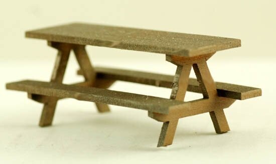 PICNIC TABLES, KIT (6-pack), laser-cut wood, unpainted; MTS-SD0138