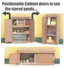 STORAGE CABINETS (3 pieces); cast; painted