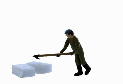 ICE DOCK WORKER with hook and Ice Blocks; finished; MTS-FS433P