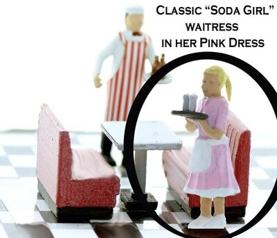 SODA GIRL / CAR HOP with glasses on tray; finished; MTS-FS599P