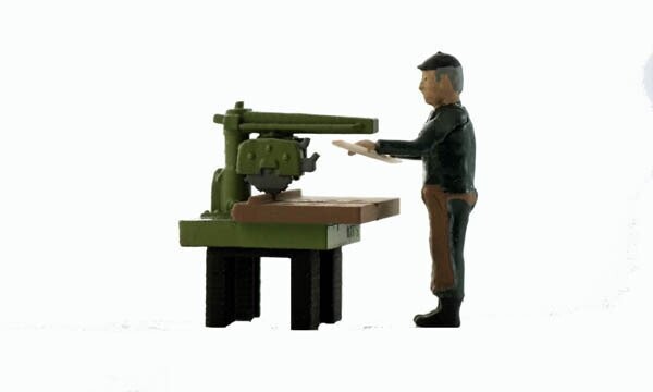 WORKSHOP MAN w/ RADIAL ARM SAW set, Painted; MTS-FS439P