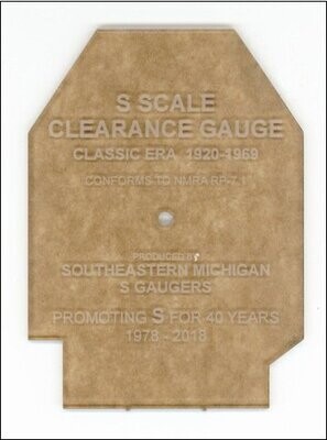 CLEARANCE GAUGE, S-SCALE; CLASSIC ERA, 1920-1959; NASG product