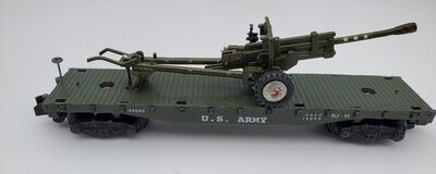 US ARMY HOWITZER TRANSPORT FLAT CAR; new; KC; (Gilbert style; after-market)