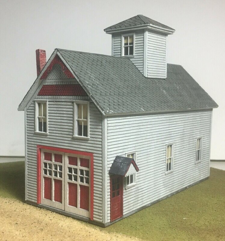 "ALTON FIRE STATION" (Alton Bay, NH); laser-cut wood kit; Motrak Models