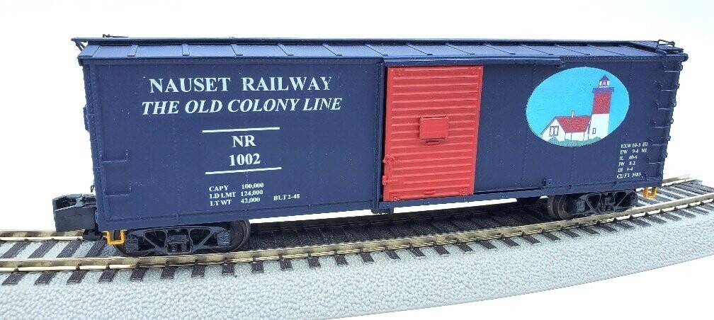 NAUSET RAILWAY (Cape Cod)  BOXCAR; blue; custom on SHS boxcar