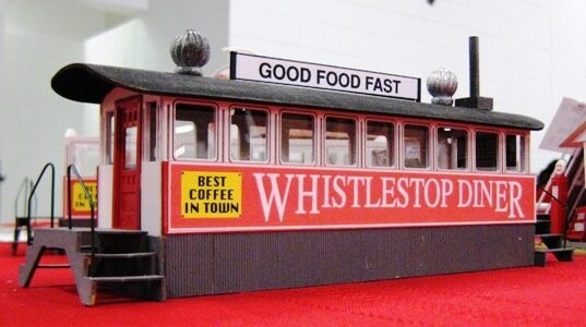 WHISTLESTOP (PACKARD'S) DINER; basswood; graphics, & detail parts!
