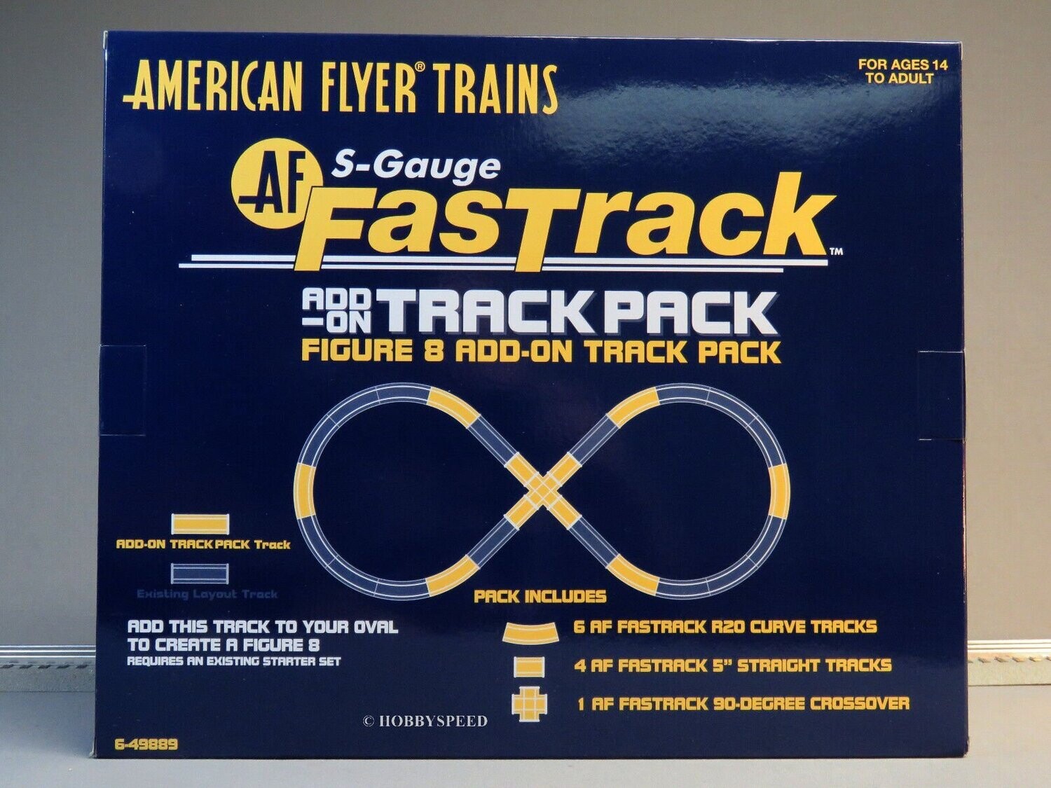 LIONEL / AM FLYER FASTRACK 49889 with roadbed FIGURE-8 Add-On Kit; new; (have 2 left).