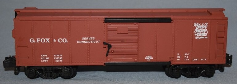 G. FOX & CO. BOXCAR (NETCA; 2015); MIB; (Lionel 41023)