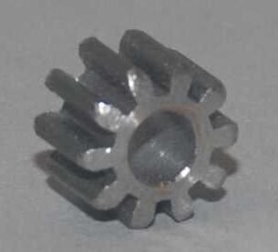 GEAR: steel pinion; 10-tooth; 3/8" diam; 1/4" thick; 5/32" hole; PreWar Wide gauge steam