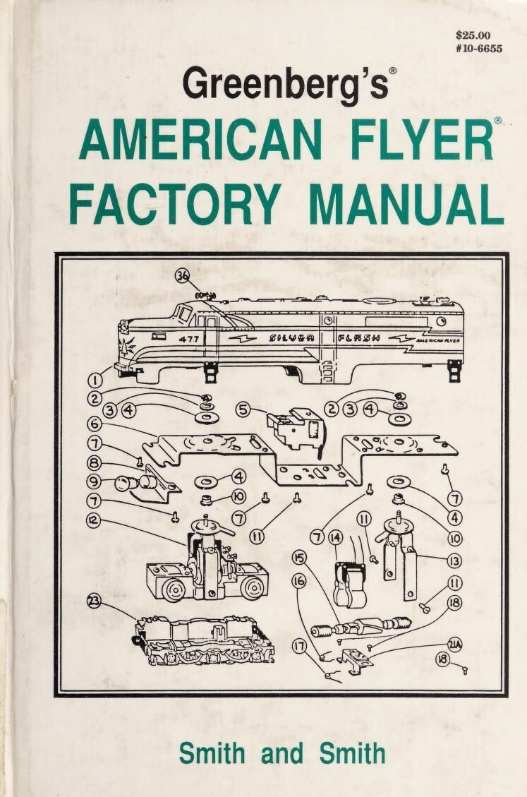 BOOK: " GREENBERG'S AMERICAN FLYER FACTORY MANUAL"; 1988; 710 pp.; Used, but excellent condition; hardcover