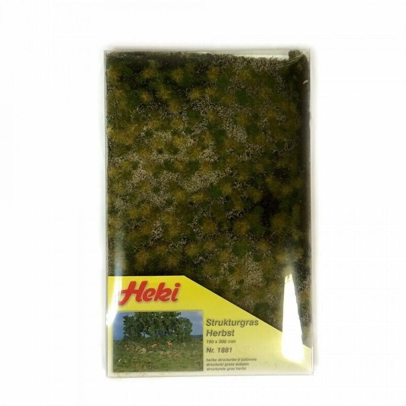 HEKI #1881 STRUCTURE GRASS, AUTUMN;  12" X 7.5"; New ---CLOSE-OUT (have 2 left)