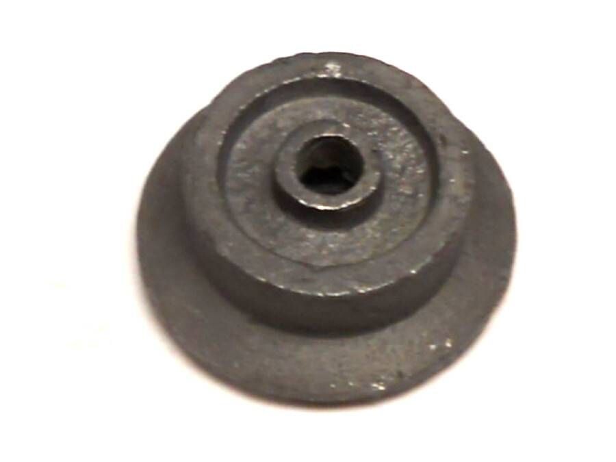 WHEEL: trailing truck, 15/16"O.D., large dull-Gray, cast; for SKU 04318 O-gauge steam slip-fit peened axles, and  SKU 04317  1-7/8" splined axles.